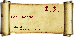 Peck Norma névjegykártya